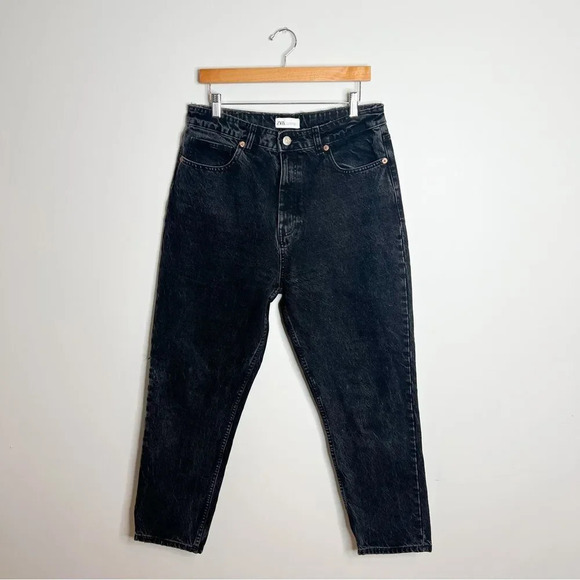 Zara Black Straight Leg Distressed Jeans - Picture 2 of 8